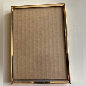 Vintage MCM Metal Picture Frame 5” X 7”Freestanding Wall Hanging Gold Frame